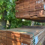 Ca. 50x Angelim Pedra Beschoeiingsplanken, 20x200mm, lengte 450cm